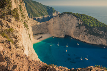 Famous shipwreck on Navagio Beach, Zakynthos - Zante, Greece