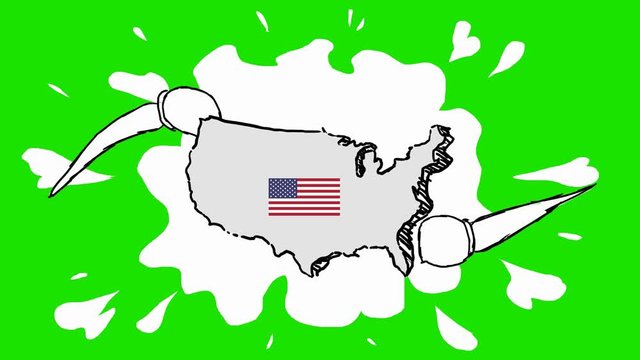 USA - Hand Drawn Animation - 2D Drawing