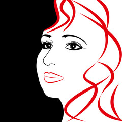 Abstract illustration with a beautiful  female face