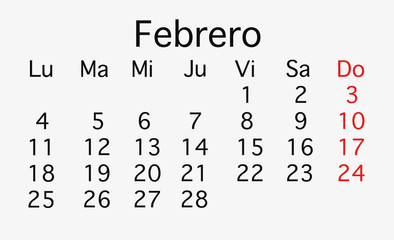 Obraz premium February 2019 planing Calendar