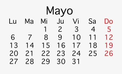 May 2019 planing Calendar