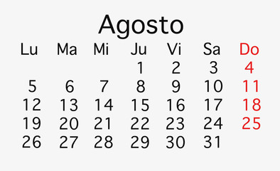 Obraz premium August 2019 planing Calendar