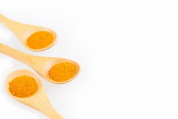 Turmeric Powder (Curcuma longa) White background