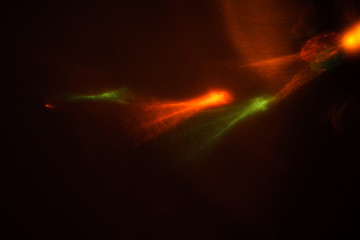 lens flare creative abstract background. blurred defocused color light flashes and rays. festive disco nightlife atmosphere