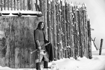 Defender the young warrior in armor
