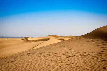 Fototapeta na wymiar The desert of Gran Canaria Maspalomas
