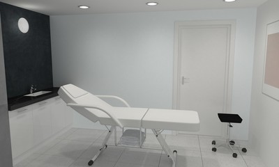 beauty saloon, interior visualization, 3D illustration