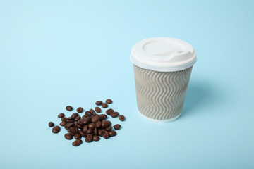 Cup of coffee, takeaway and barista service.