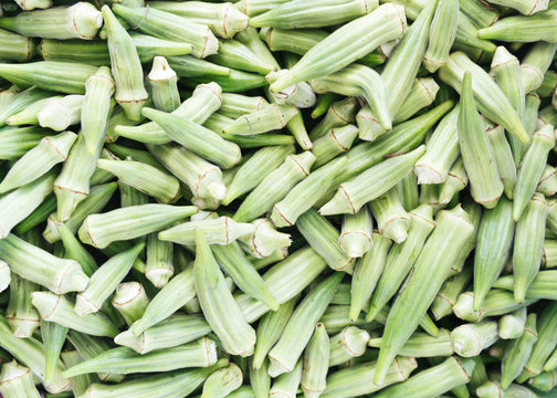 Fresh beautiful okra from farmer's market in New York