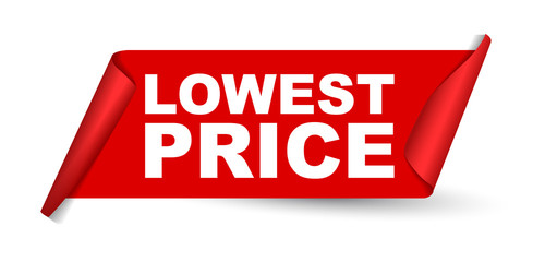 red vector banner lowest price