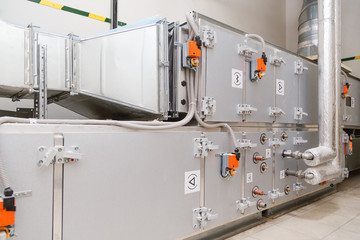 Industrial ventilation handling unit. Recirculation system appliance