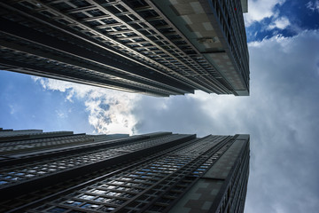 skyscraper with blue sky