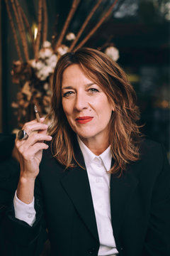 Portrait of a attractive woman of fifty years