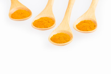 Turmeric Powder (Curcuma longa) White background
