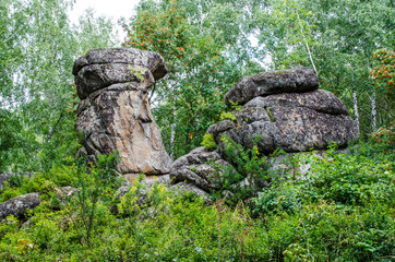 Fototapeta na wymiar Stone monsters. Altai territory. The Altai mountains,