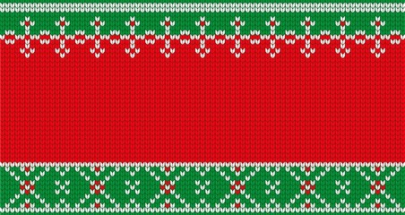 Knitted background. Celebration of Merry Christmas and New Year. For Holiday Greeting cards, banners, tags and labels.