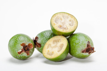 Ripe feijoa fruits