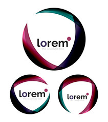 Set of geometric convergence vector icons