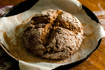 Homemade Irish Soda Bread Cooked in the Kitchen