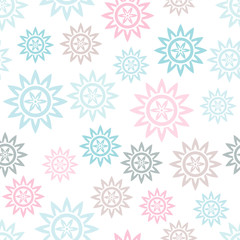 Seamless pattern with abstract flowers. Vector illustration.