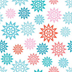 Seamless pattern with abstract flowers. Vector illustration.