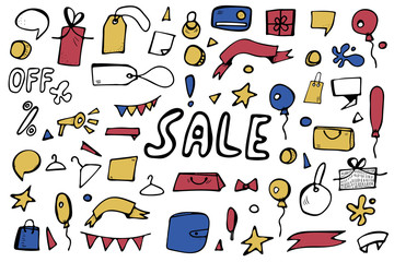 Sale objects for promotion. Vector illustration.