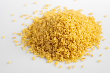 background, texture of bulgur groats