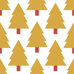 Spruce forest seamless pattern. Winter background. Vector illustration.