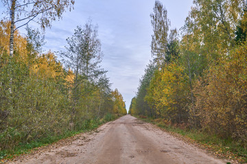 Fototapeta na wymiar Country roads in Russia