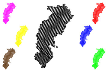Chhattisgarh (States and union territories of India, Federated states, Republic of India) map vector illustration, scribble sketch Chhattisgarh state map