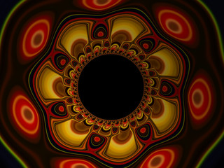 70s Hippie Trance Ring with Black circle