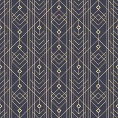 simple seamless art deco geometric 7 golden line geometric illustration wallpaper graphic design vector