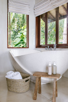 Luxury Tropical Bathroom Interior