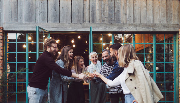 Friends and Family Celebratingh Christmas