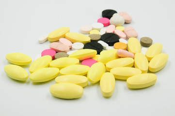 Obraz na płótnie Canvas colorful medicine. Pharmacy on white background