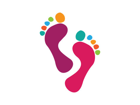 Human foot vector logo design