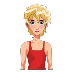 young woman face cartoon