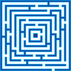 blue vector illustration of simple vector maze