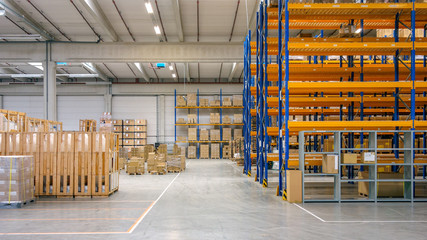 Logistics warehouse interior