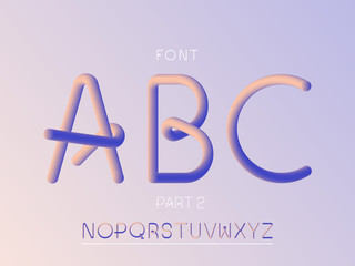  Grade 2 font. Vector alphabet 