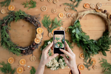 Christmas wreath composition