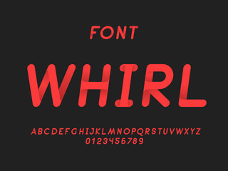  Whirl italic font. Vector alphabet 