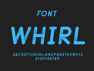 Whirl italic font. Vector alphabet 