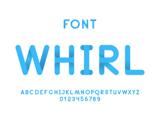 Whirl font. Vector alphabet 