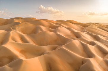 Fototapeta na wymiar aeril view of Liwa desert, part of Empty Quarter, the largest continuous sand desert in the world