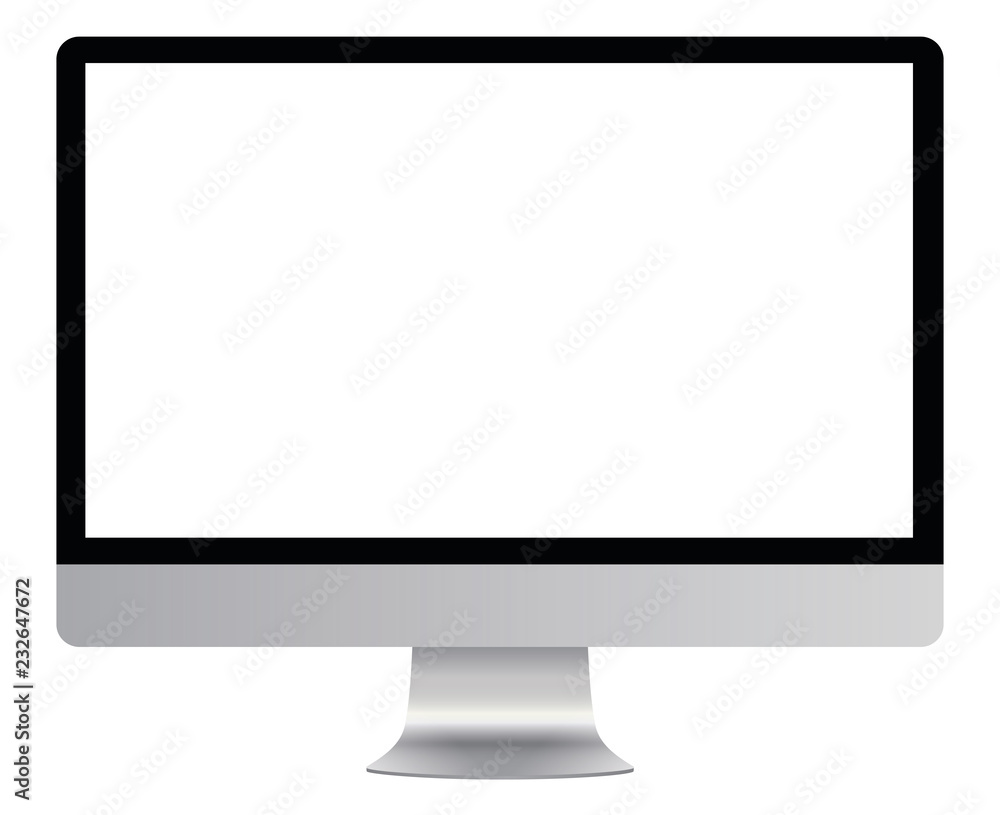 Aufkleber a personal computer monitor in a flat vector style