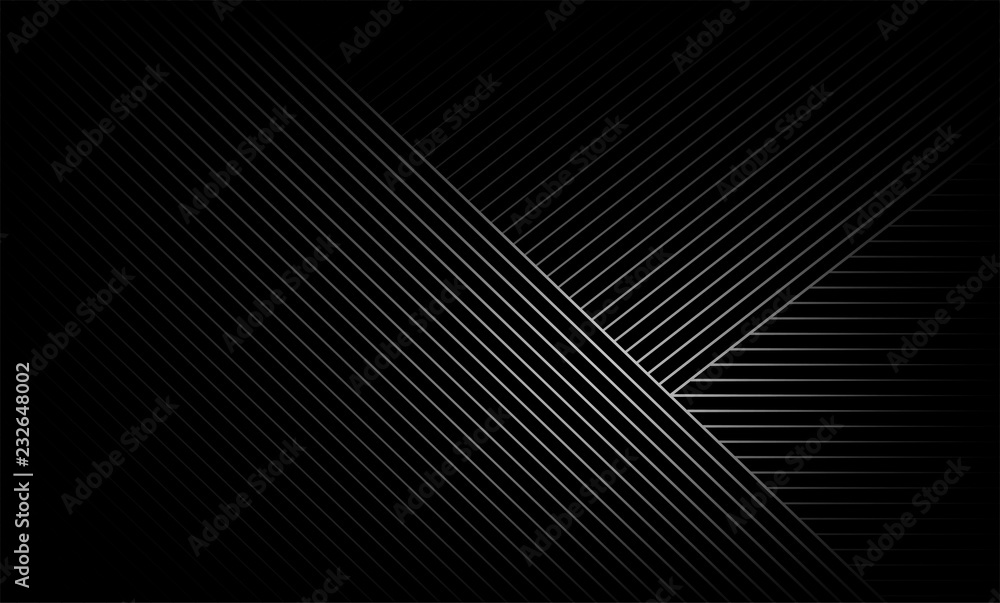 Poster vector illustration of the pattern of gray lines on black background. eps10.
