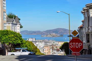 View of Alcatraz Island in San Francisco bay