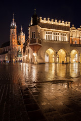 Fototapeta na wymiar Krakow Old Town Square After Rain
