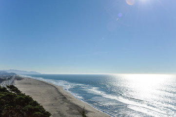 View of Pacific Ocean from the hill in San Francisco